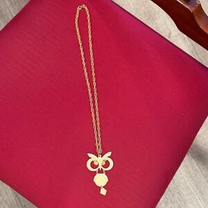 Gold Owl Pendant Necklace